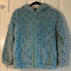 Hanna Andersson light blue fuzzy hoodie size 12